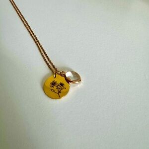 Birth flower and birthstone necklace